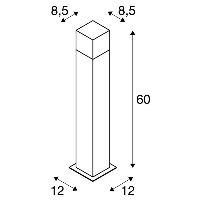 SLV 231225 GRAFIT Wegeleuchte 60cm hoch anthrazit / weiss IP44