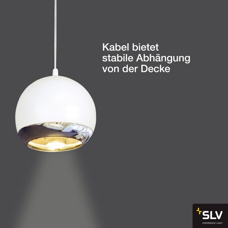 SLV 133481 LIGHT EYE Pendelleuchte, weiss/chrom, GU10, max. 75W,