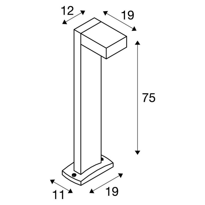 SLV 232295 QUADRASYL Wegeleuchte 75cm hoch eckig anthrazit IP44