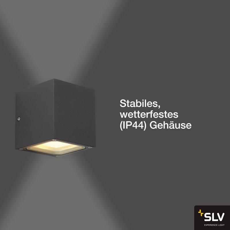 SLV 232535 SITRA CUBE Außenwandleuchte anthrazit Würfelform