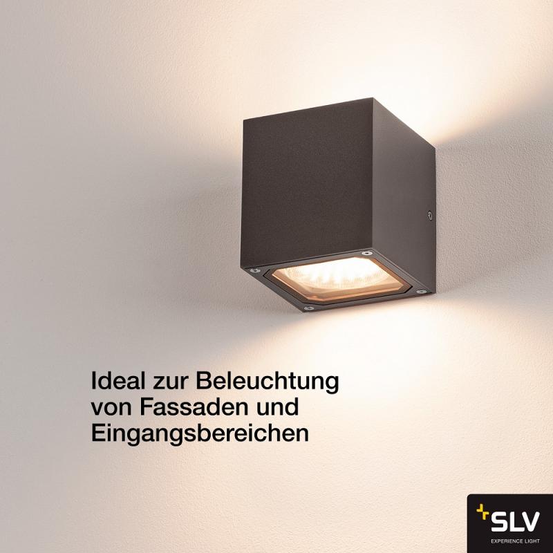 SLV 232535 SITRA CUBE Außenwandleuchte anthrazit Würfelform