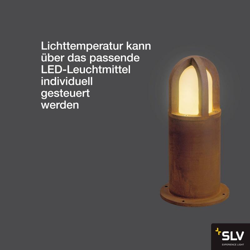 SLV 229431 RUSTY CONE 40cm hohe Wegeleuchte / Pollerleuchte aus Stahl mit Rostpatina IP54