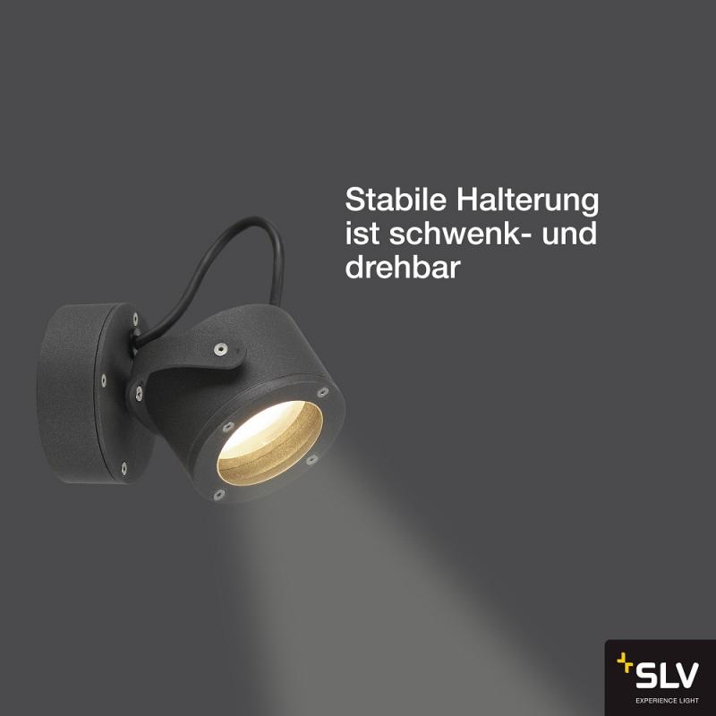 SLV 231515 SITRA 360 Runder schwenkbarer Außenwandstrahler anthrazit IP44