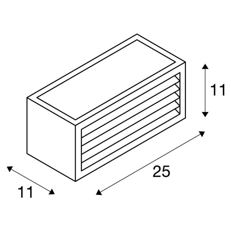 SLV 232497 BOX-L Rechteckige Außenwandleuchte rostfarben mit Querstreben IP44