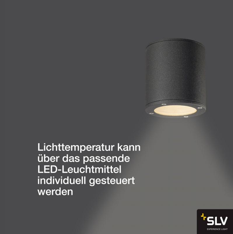 SLV 231545 SITRA CEILING Outdoor Deckenstrahler rund anthrazit GX53