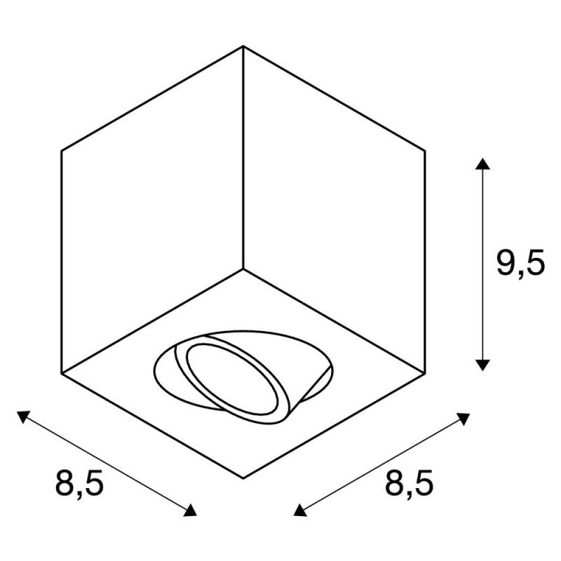 SLV 113941 TRILEDO SQUARE CL Aufbaudownlight, mattweiss, LED, 6W, 38°, 3000K, inkl. Treiber