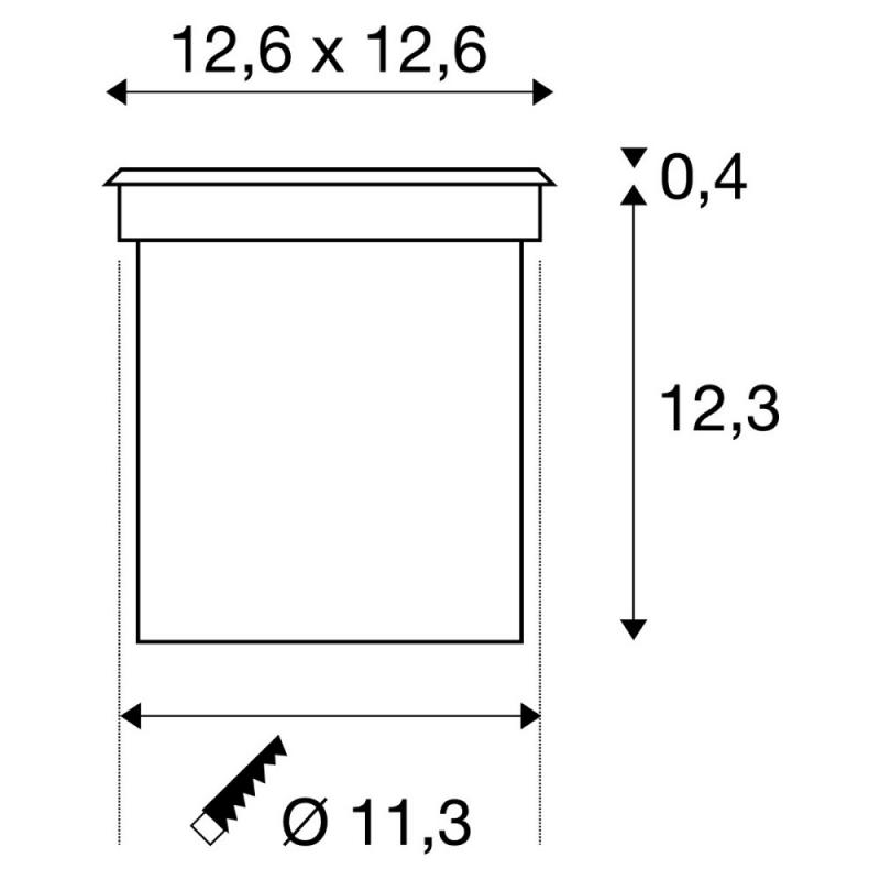 SLV 227604 ROCCI Bodeneinbauleuchte, eckig, Edelstahl 316, LED