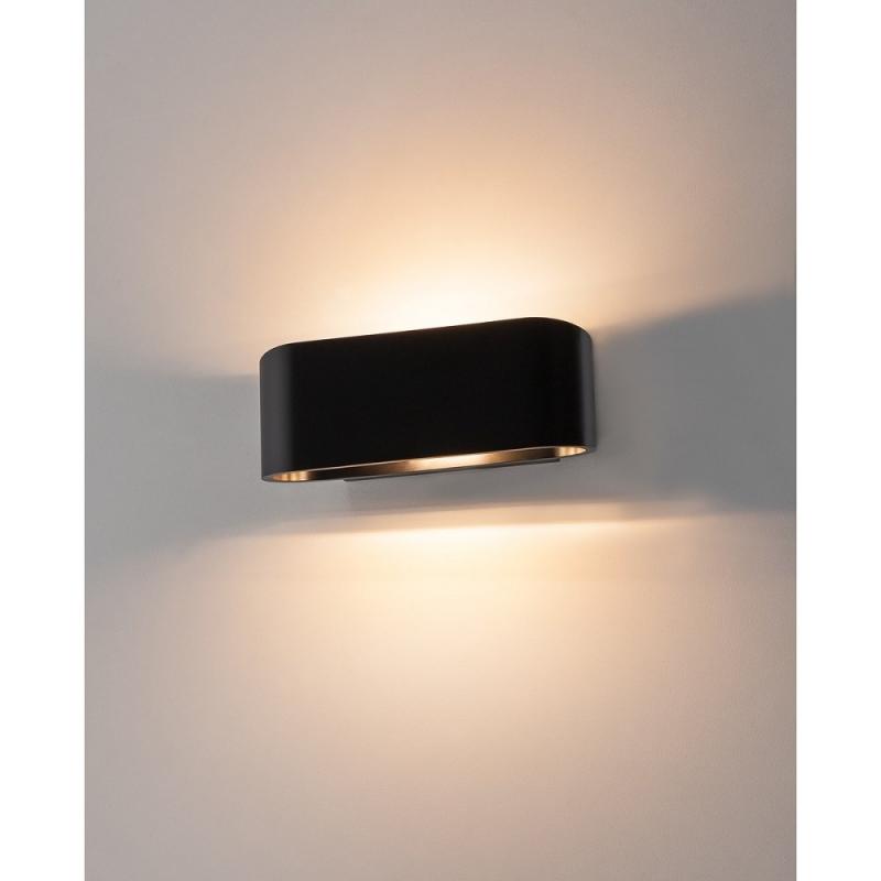 Ovale OSSA Wandlampe in stilvollem matten schwarz lackiert mit up/down Lichtauswurf von SLV 151450