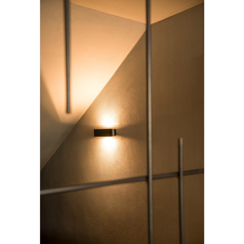 Ovale OSSA Wandlampe in stilvollem matten schwarz lackiert mit up/down Lichtauswurf von SLV 151450