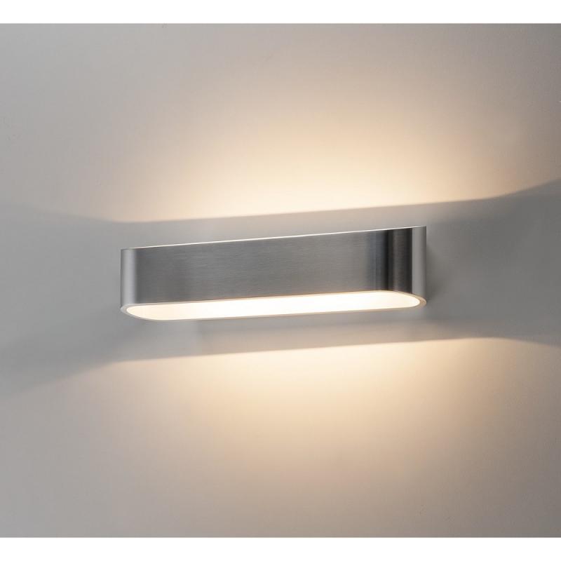Elegante oval ASSO LED Wandleuchte 30cm aus fein gebürstetem Aluminium inkl.warmweiße LED SLV 151275