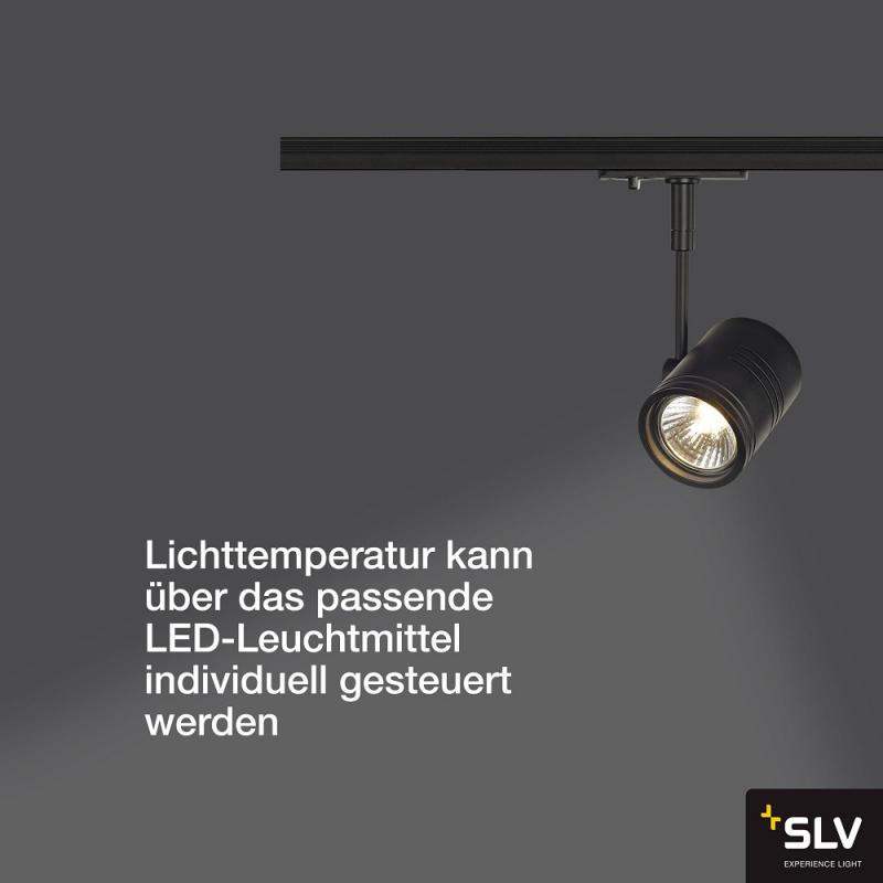 SLV 143440 BIMA I Leuchtenkopf, schwarz, GU10, max. 50W, inkl. 1P.-Adapter