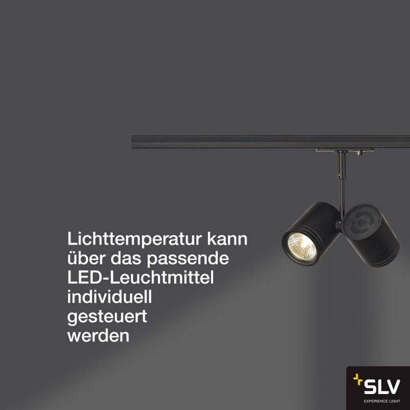 SLV 143430 BIMA II Leuchtenkopf, schwarz, 2xGU10, max. 50W, inkl. 1P.-Adapter