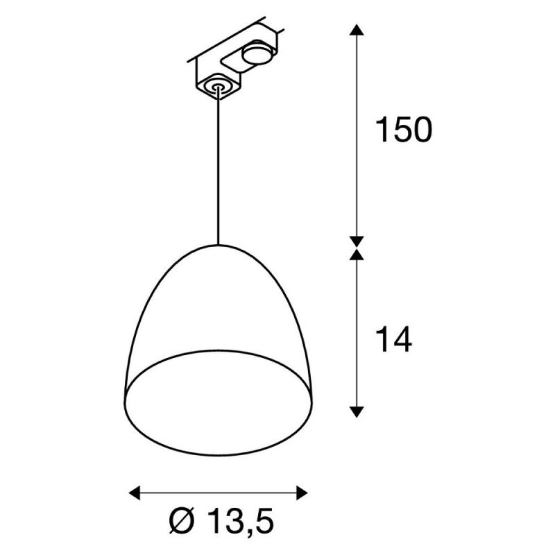 SLV 153140 PARA CONE 14 Pendelleuchte, rund, schwarz/gold, GU10, inkl. schwarzem 3P.-Adapter