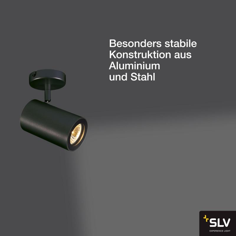 SLV 152010 ENOLA_B Wand- und Deckenleuchte single in schwarz