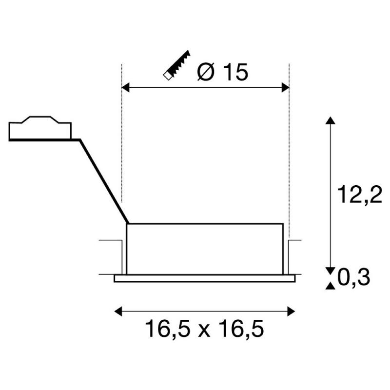 SLV 113830 NEW TRIA ES111 SQUARE Einbau- leuchte, schwarz, GU10, max. 75W, inkl. Blattfedern