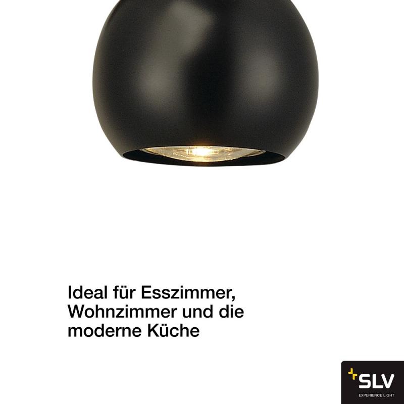 SLV 133490 LIGHT EYE BALL GU10 Pendelleuchte GU10 schwarz/chrom  A++