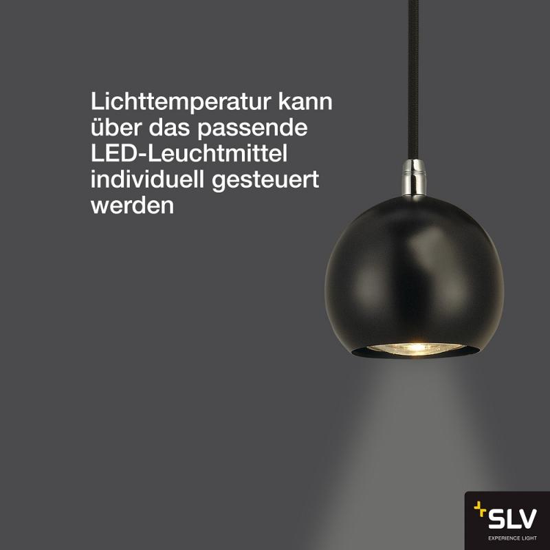 SLV 133490 A++ EYE GU10 BALL LIGHT GU10 Pendelleuchte schwarz/chrom