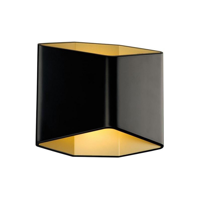 Up&down Wandlampe CARISO modern & futuristisch anmutend in schwarz/gold von SLV inkl.warme LED 151710