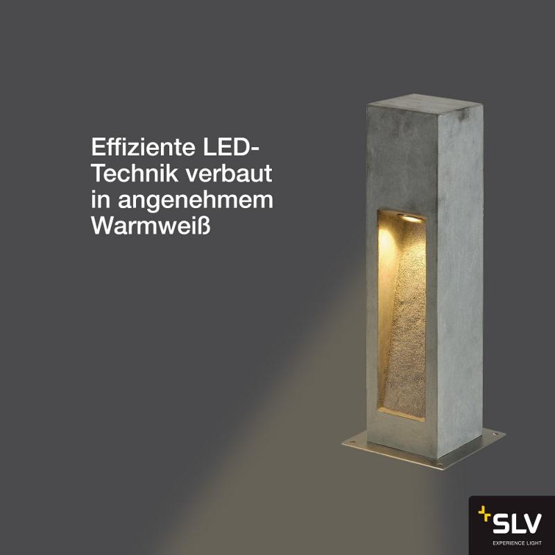 SLV 231370 ARROCK STONE LED Naturstein Wegeleuchte 50cm hoch eckig