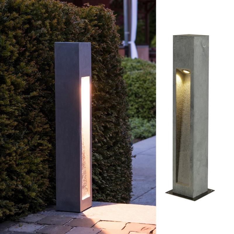 SLV 231371 ARROCK STONE LED Wegeleuchte aus Naturstein 75cm hoch eckig