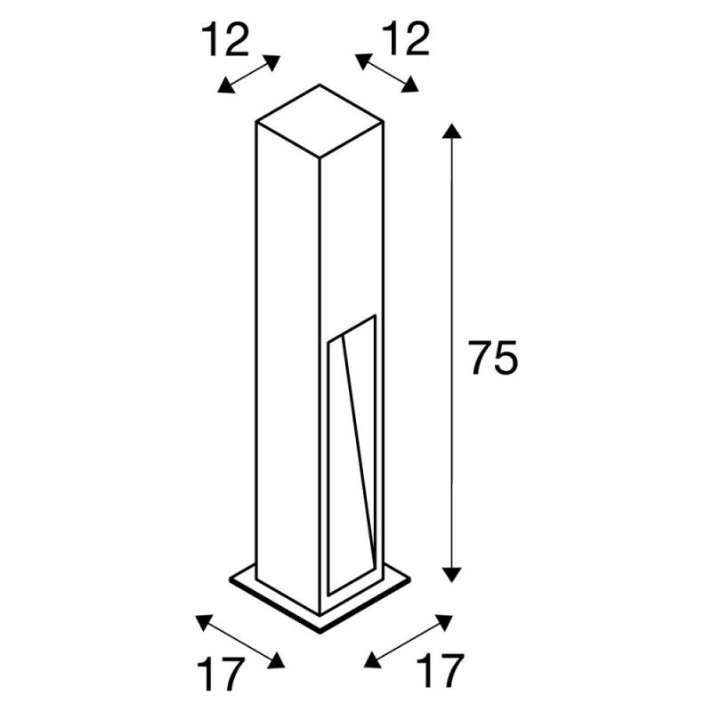 SLV 231371 ARROCK STONE LED Wegeleuchte aus Naturstein 75cm hoch eckig