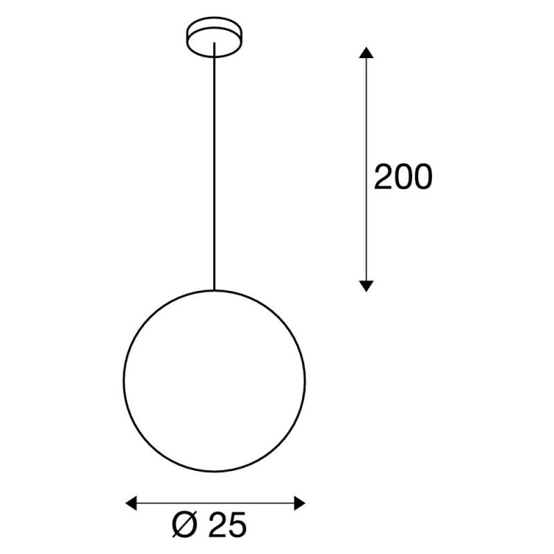 SLV 165390 ROTOBALL 25 Pendelleuchte E27 silbergrau/weiß  A++