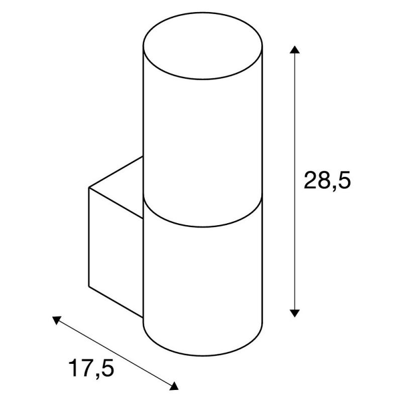 SLV 155752 LISENNE Wandleuchte in grau mit Rauchglas