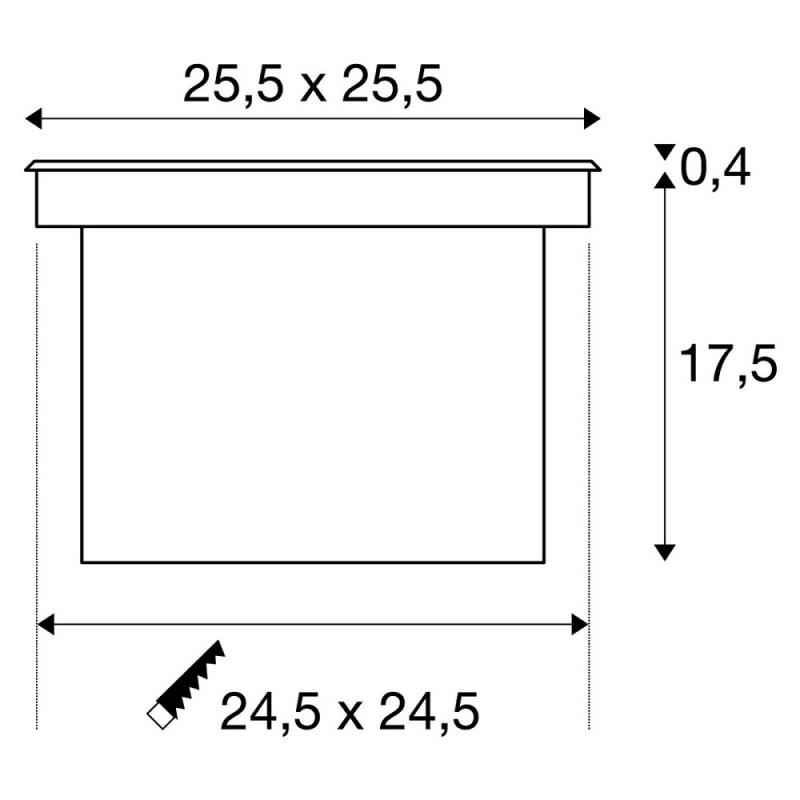 SLV 229381 DASAR LED SQUARE quadratischer Bodeneinbaustrahler mit Hochleistungs-LED IP67