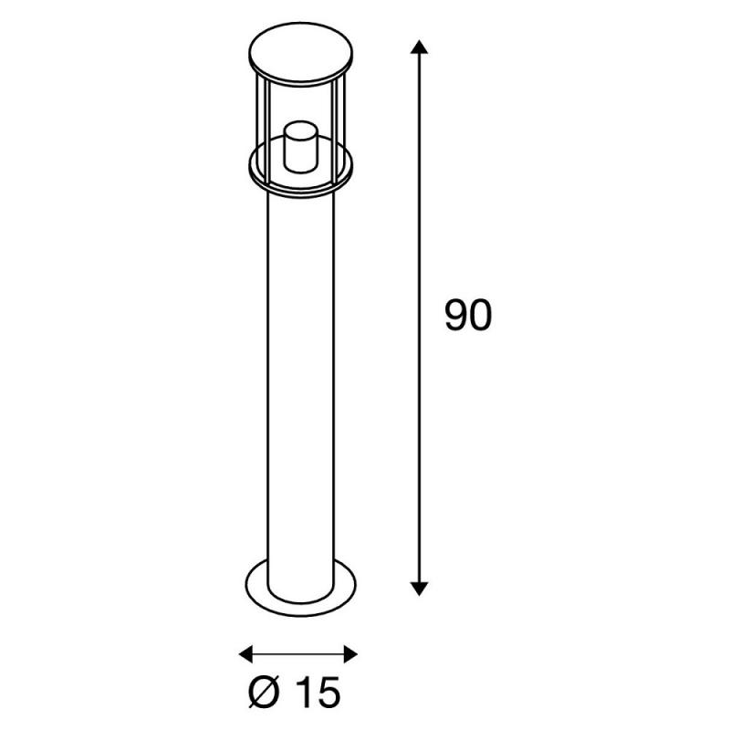 SLV 232075 PHOTONIA Klassische Wegeleuchte rund anthrazit mit klarem Glas