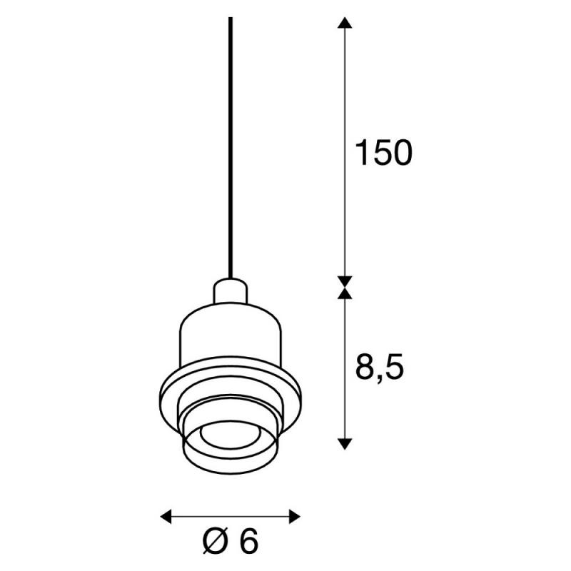 SLV 132662 FENDA E27 Pendelleuchte E27 chrom  A++