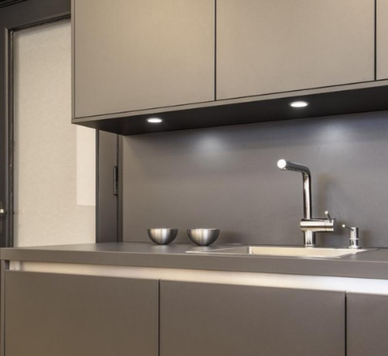Küchen LED Unterbaueleuchte DL 126 2,8W 3000K flach rund Metall gebürstet SLV 112225