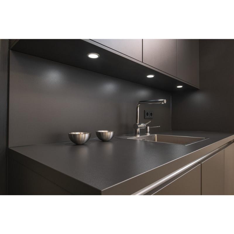 Küchen LED Unterbaueleuchte DL 126 2,8W 3000K flach rund Metall gebürstet SLV 112225