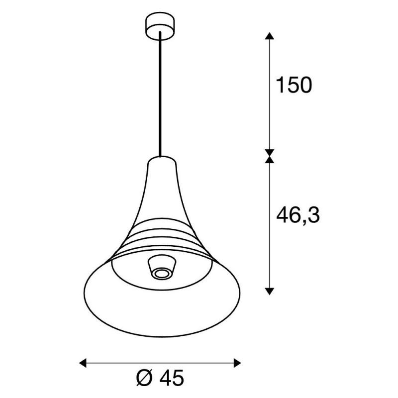 SLV 1000438 BATO 45 PD Indoor Pendelleuchte messing E27 max. 60W