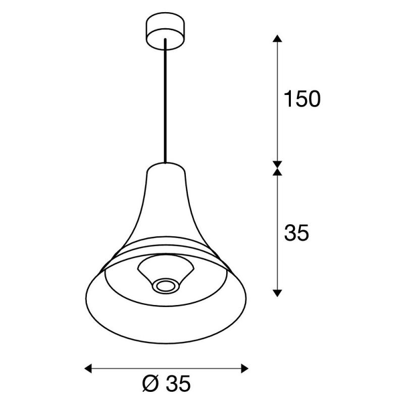 SLV 1000439 BATO 35 PD Indoor Pendelleuchte messing E27 max. 60W