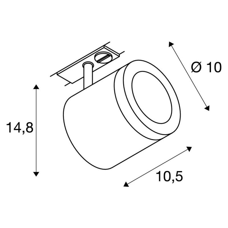 SLV 1000711 ENOLA_C LED Strahler für 1Phasen Hochvolt-Stromschiene, 3000K, schwarz, 35°, inkl. 1 Phasen-Adapter