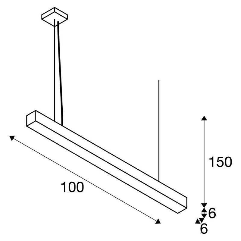 SLV 1000934 Q-LINE PD LED Indoor Pendelleuchte 1m BAP silber 4000K