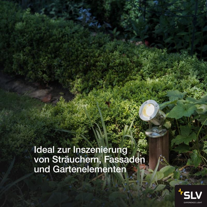 SLV 1001962 NAUTILUS SPIKE LED Outdoor Erdspießleuchte Edelstahl 316 IP55 3000K