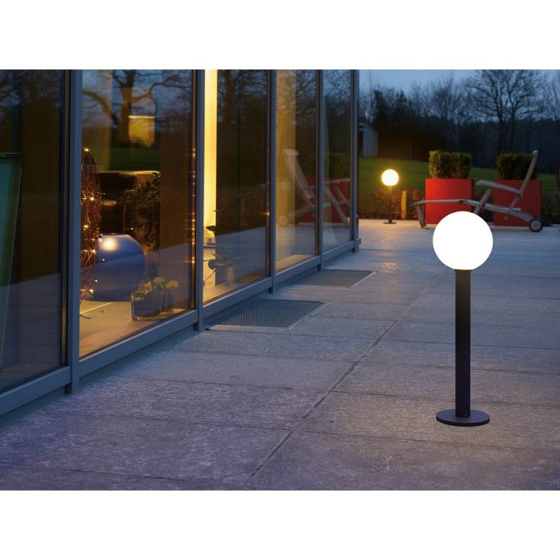 SLV 1002001 GLOO PURE 70cm hohe Wegeleuchte in anthrazit mit Glaskugel IP44