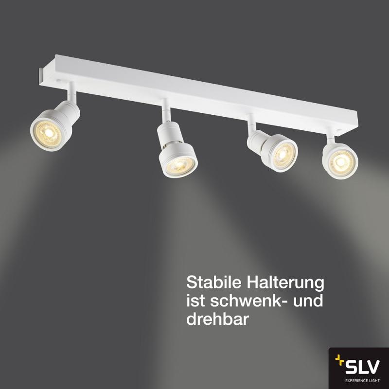 SLV 1002030 PURI CW 4er Wand- und Deckenstrahler quad QPAR51 weiß