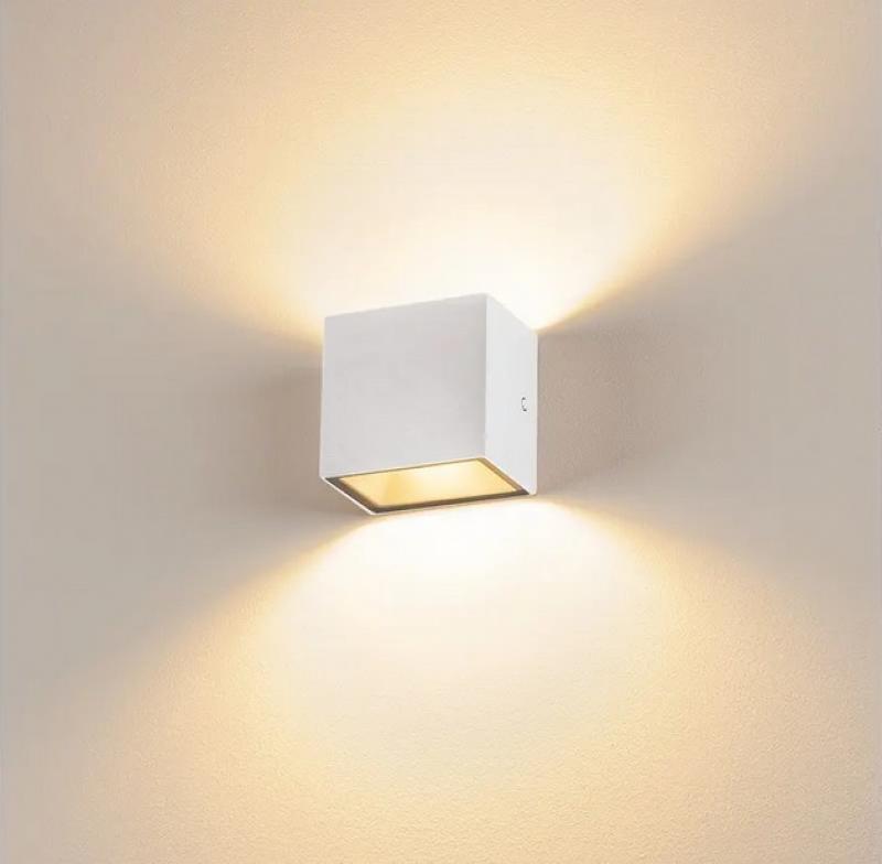 SLV 1002033 SITRA CUBE LED Wandleuchte für innen & außen in weiß inkl.warmweiße LED IP44