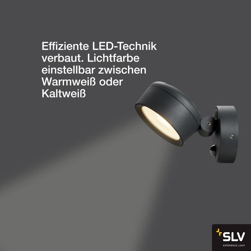 SLV 1002904 ESKINA SPOT schwenkbarer Outdoor Wandstrahler anthrazit dimmbar