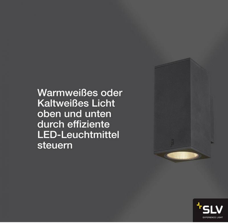 SLV 1003419 ENOLA SQUARE UP/DOWN M LED Außenwandleuchte anthrazit CCT 3000/4000K