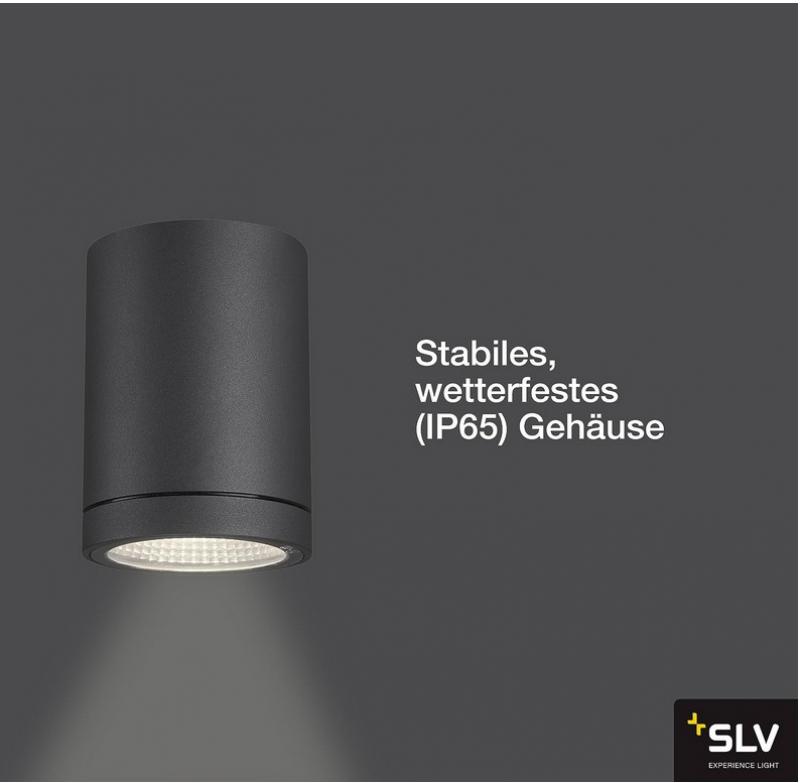 SLV 1003426 ENOLA ROUND S Outdoor LED Deckenleuchte anthrazit umschaltbare Farbtemperatur