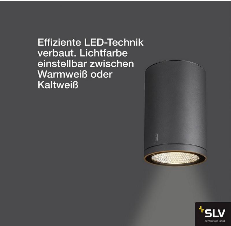 SLV 1003442 ENOLA ROUND L Outdoor LED Deckenaufbauleuchte anthrazit CCT 3000/4000K