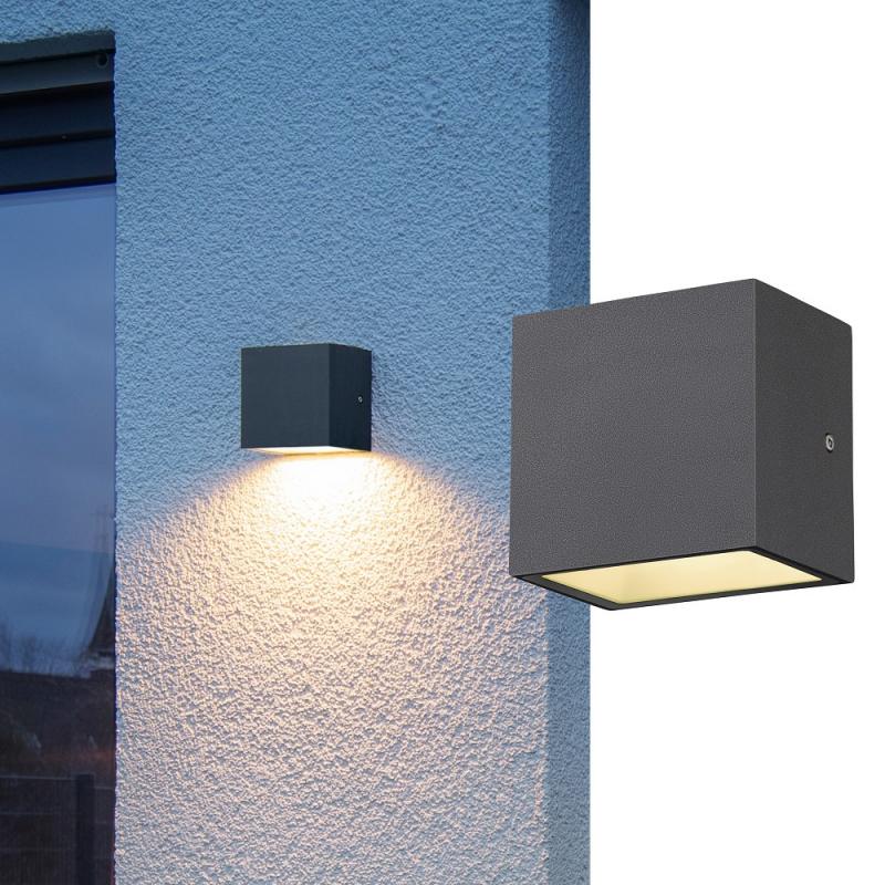 SLV 1005148 SITRA S WL SINGLE LED Außen Wandleuchte anthrazit umschaltbare Farbtemperatur