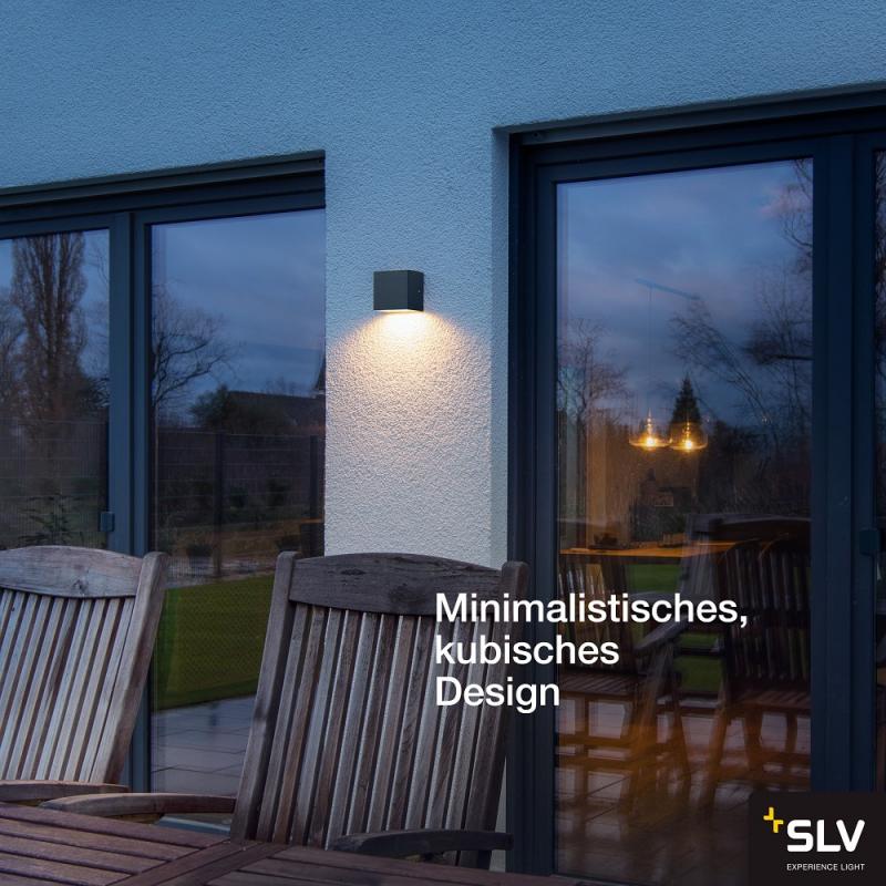 SLV 1005148 SITRA S WL SINGLE LED Außen Wandleuchte anthrazit umschaltbare Farbtemperatur