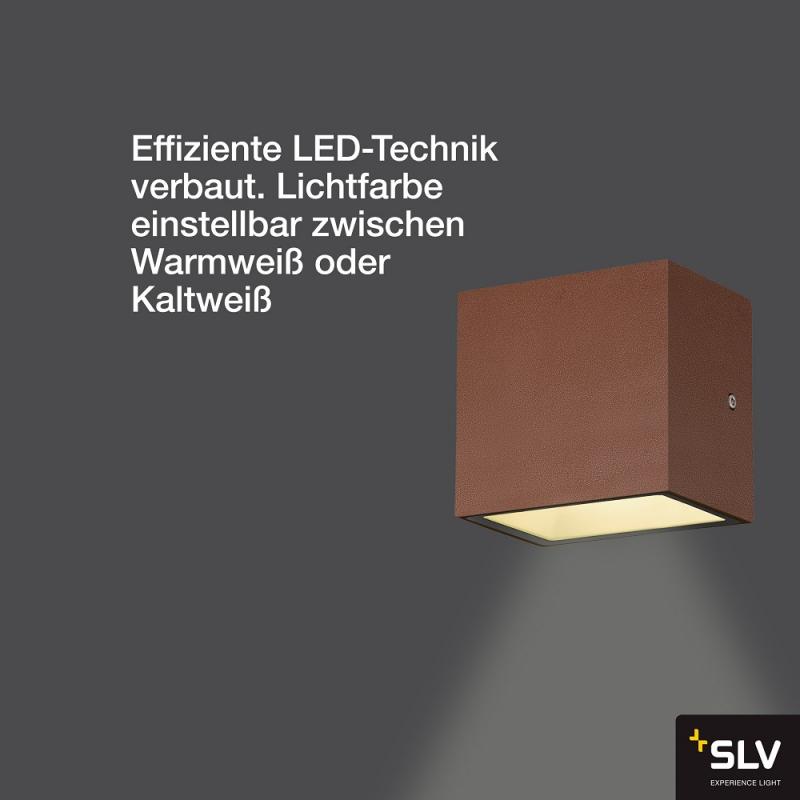 SLV 1005150 SITRA S WL SINGLE LED Außen Wandleuchte rost farbend umschaltbare Farbtemperatur