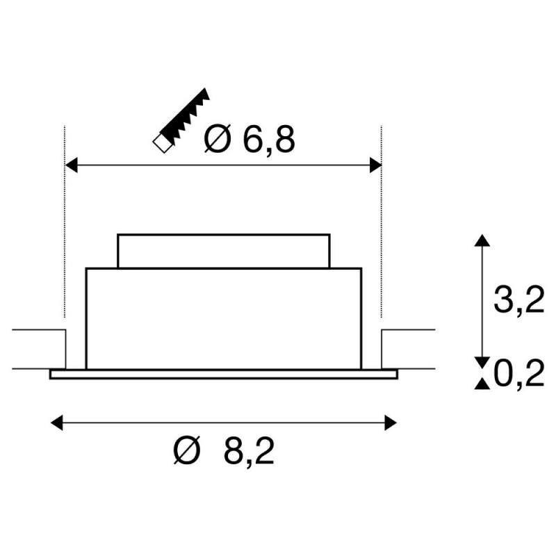 SLV 1007435 NEW TRIA Universal 68 Deckeneinbauleuchte dimmbar Tunable White 60°, IP 20, weiß CRI90 ⌀68mm Einbautiefe 40mm IP20