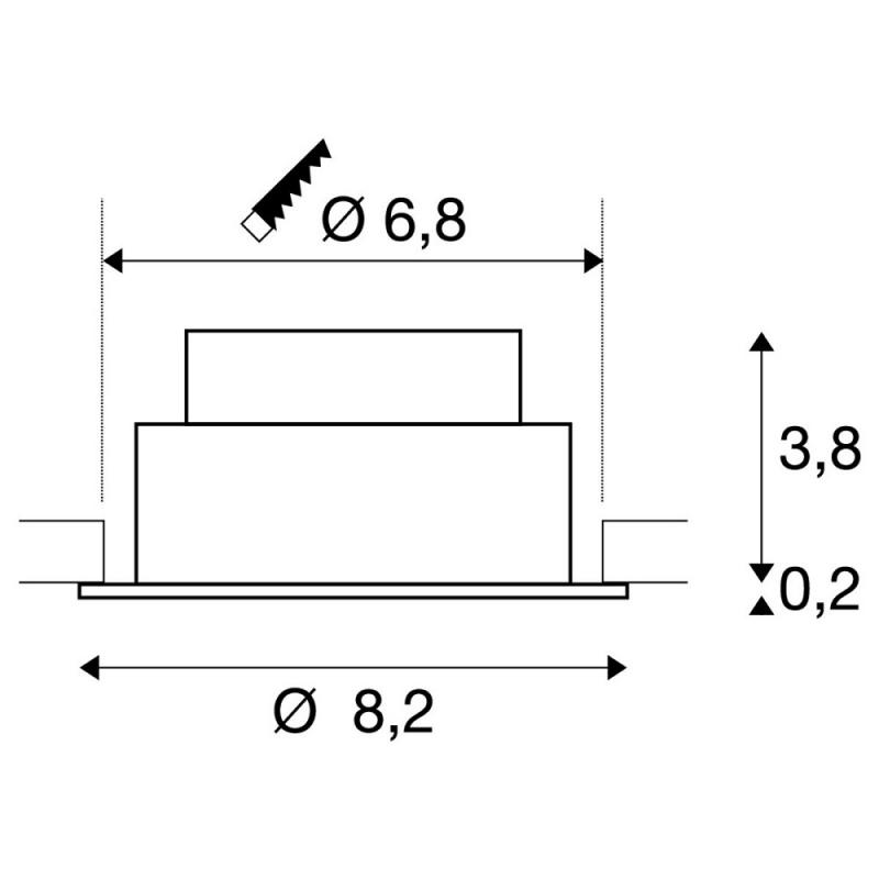 SLV 1007425 NEW TRIA 68 Deckeneinbauleuchte dimmbar Tunable White 60°, IP 20, in weiß CRI90 Einbau⌀ 68mm Einbautiefe 45mm