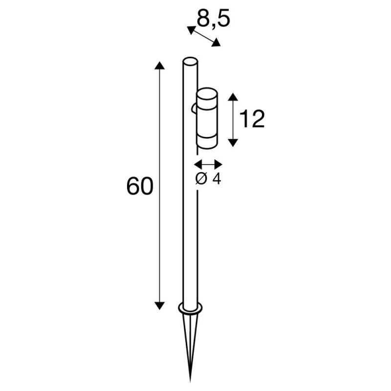 SLV 1007868 HELIA SLIM Pole Elegante Wegeleuchte schwarz schwenkbarer Leuchtkopf